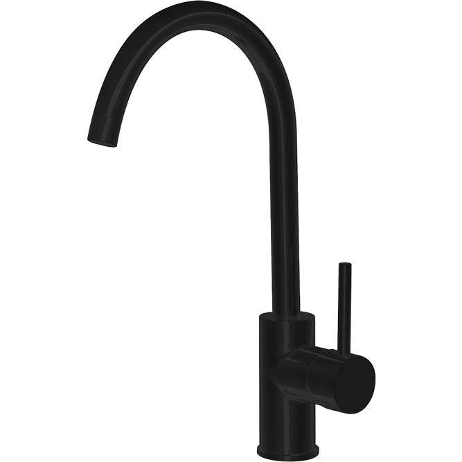Hustle Gooseneck Sink Mixer, Matte Black 213116MB Fienza