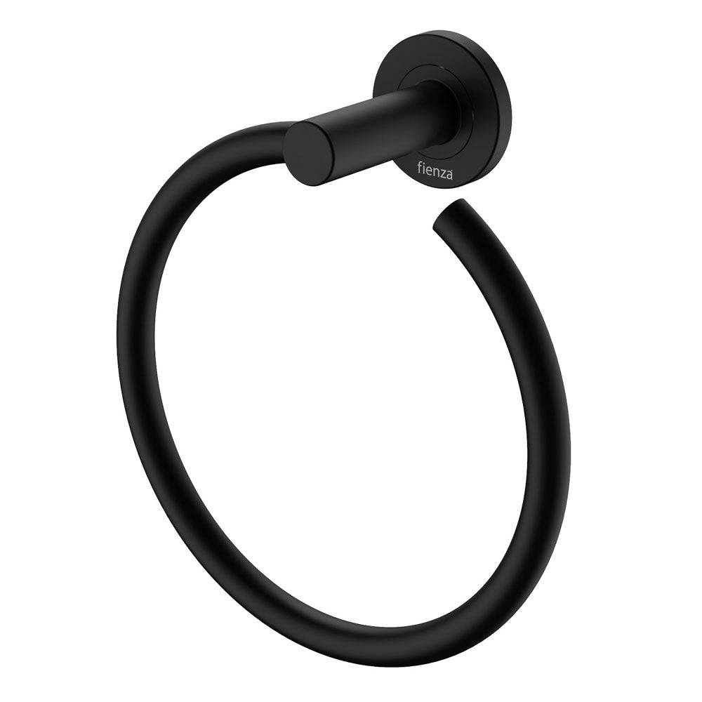 Kaya Hand Towel Ring, Matte Black 82802MB Fienza