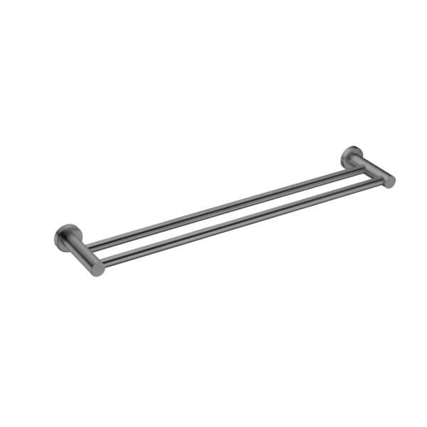 Mecca Double Towel Rail 600mm, Gun Metal Grey NR1924dGM Nero QEBS
