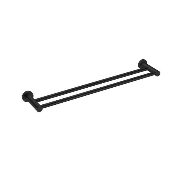 Mecca Double Towel Rail 600mm, Matte Black NR1924dMB Nero