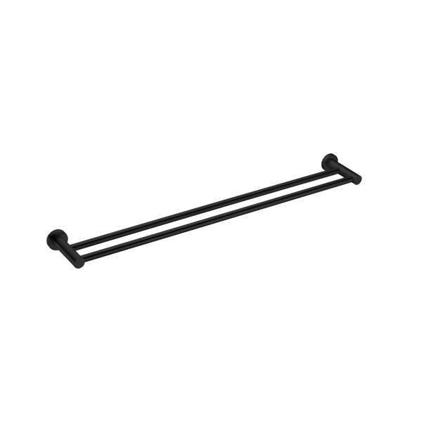 Mecca Double Towel Rail 800mm, Matte Black NR1930dMB Nero