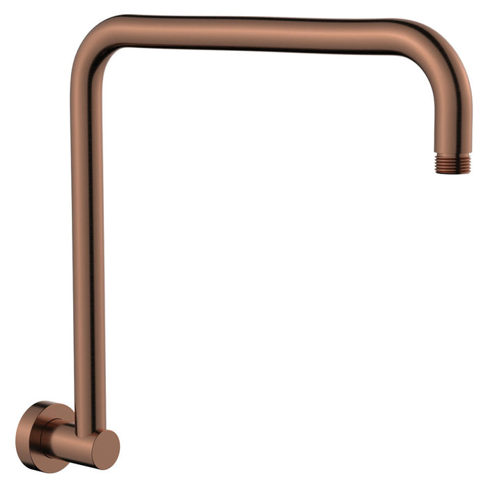 Round Fixed Gooseneck Shower Arm, Brushed Copper