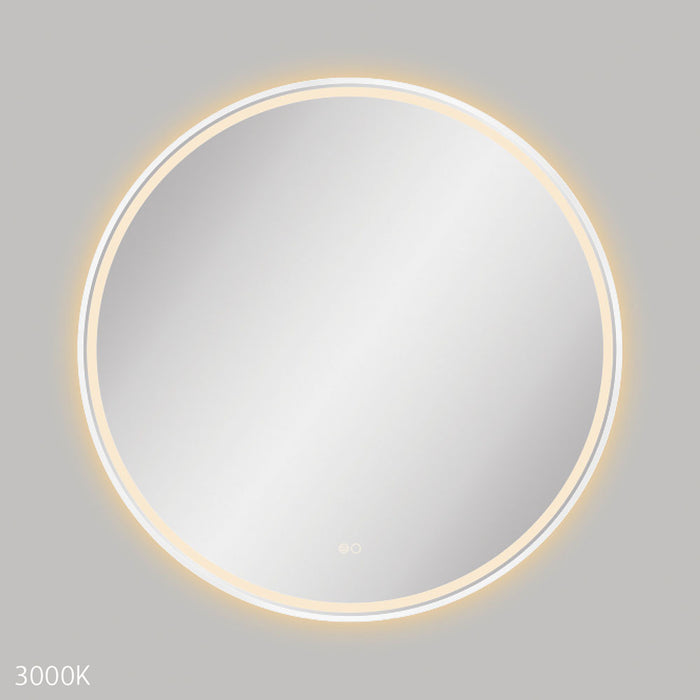 Reba LED Matte White Framed Mirror, 900mm
