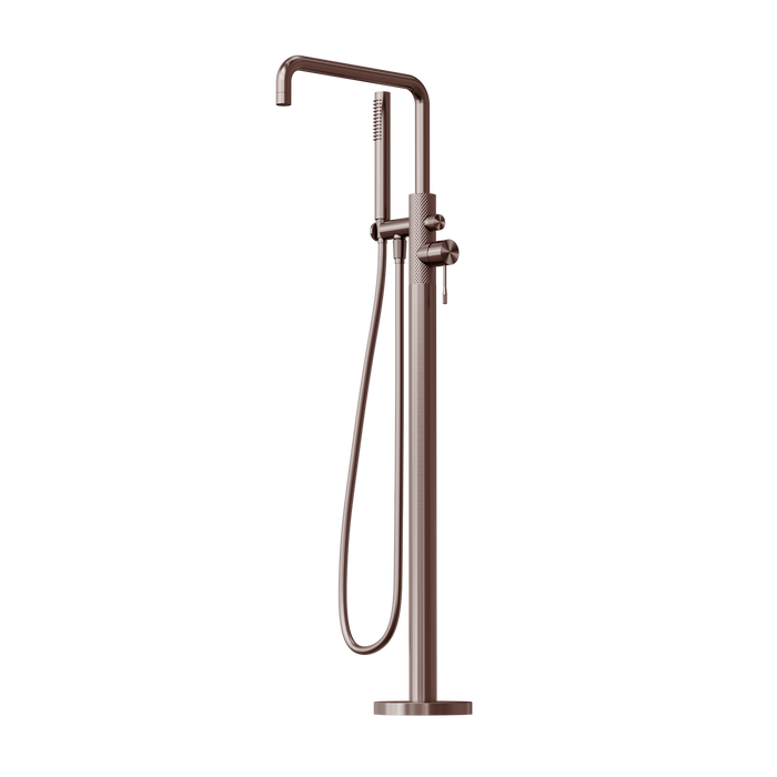 Opal Freestanding Bath Mixer w/ Hand Shower, Brushed Bronze