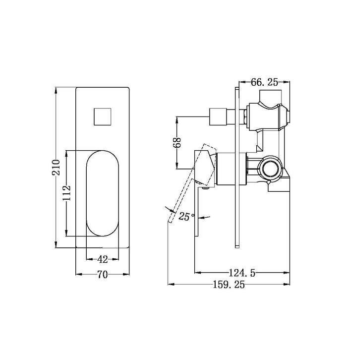 Ecco Shower Mixer w/ Diverter, Chrome