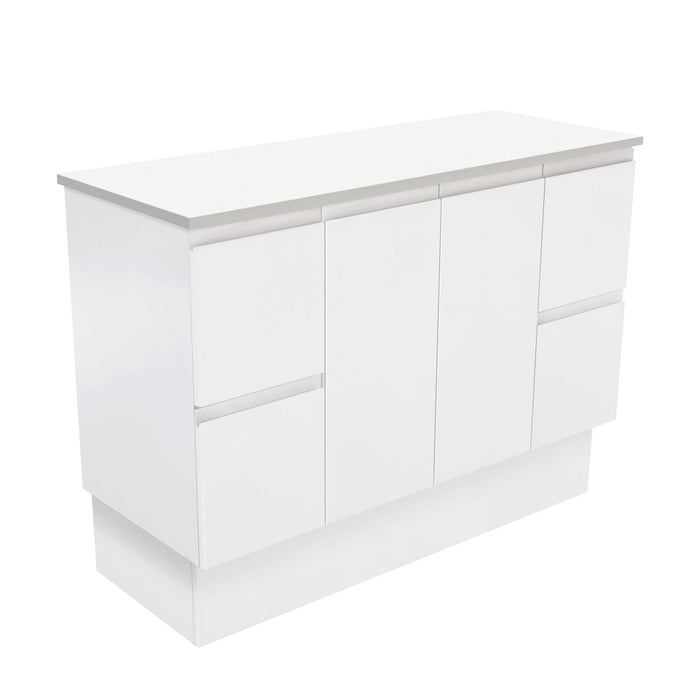 Fingerpull Satin White Cabinet on Kickboard