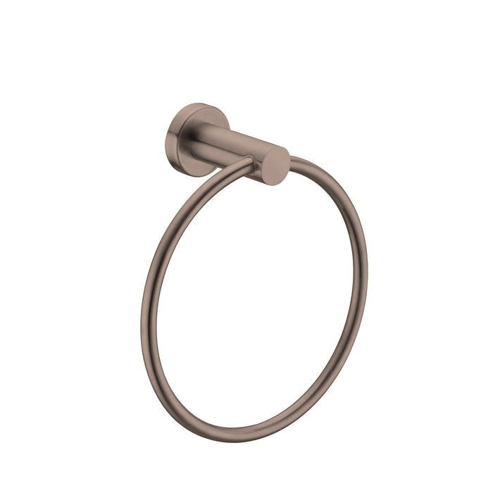 Mecca Hand Towel Ring, Brushed Bronze