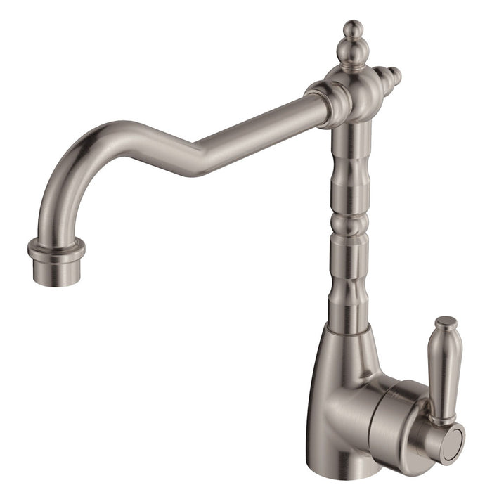 Eleanor Shepherds Crook Kitchen Sink Mixer, Brushed Nickel