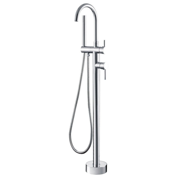 Isabella Floor Mounted Bath Mixer With Hand Shower, Chrome