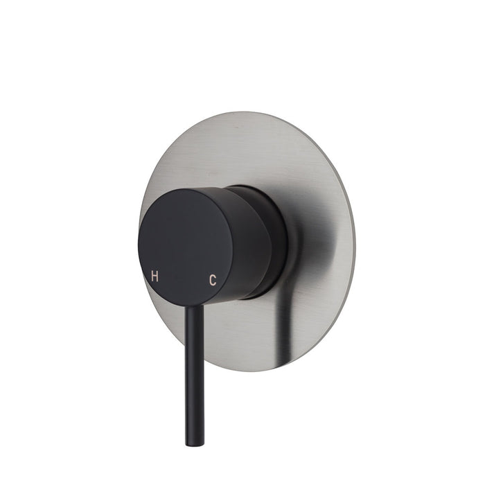 Kaya Wall Mixer, Matte Black / Brushed Nickel