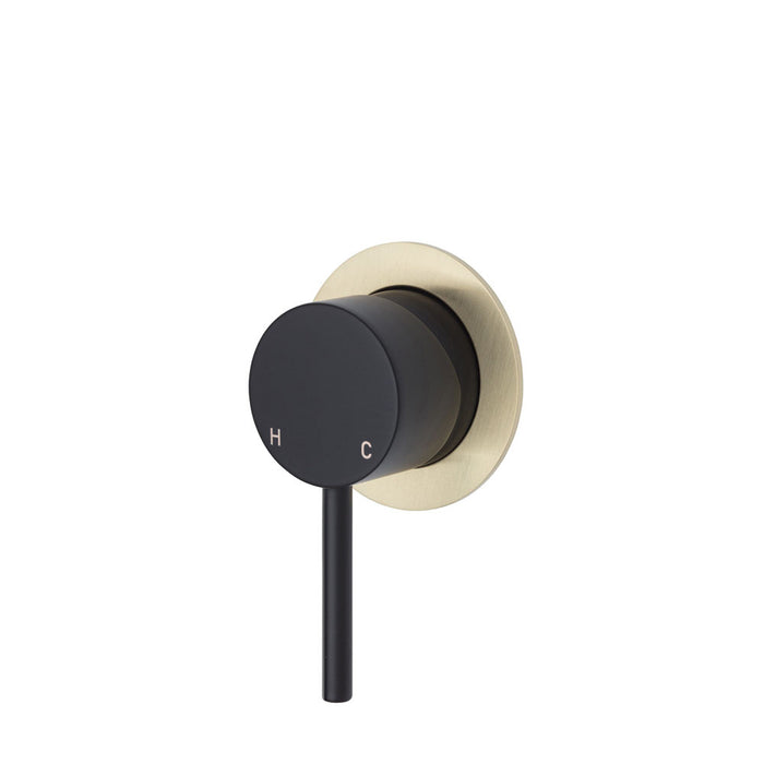 Kaya Wall Mixer, Matte Black / Urban Brass