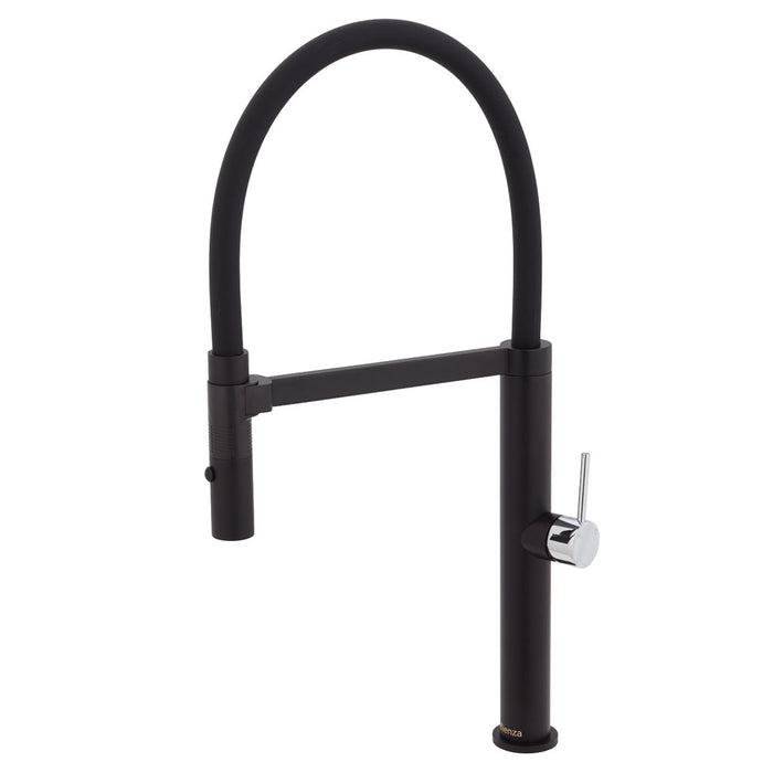 Kaya Pull Down Sink Mixer, Matte Black / Chrome