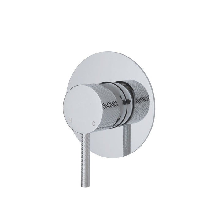 Axle Wall Mixer With Large Round Plate, Chrome