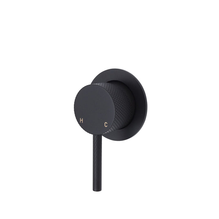 Axle Wall Mixer With Small Round Plate, Matte Black