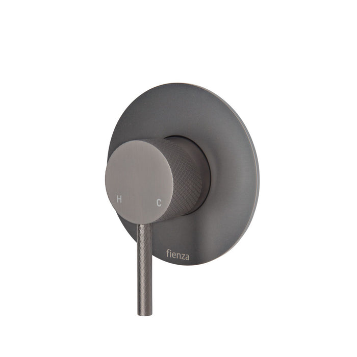 Axle Wall Mixer With Large Round Plate, Gun Metal