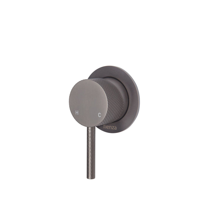 Axle Wall Mixer With Small Round Plate, Gun Metal