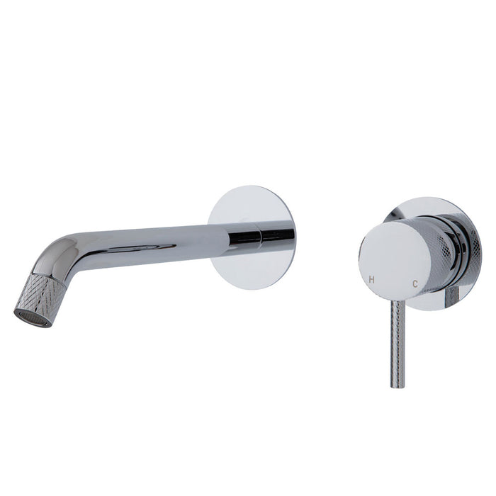 Axle Basin/Bath Wall Mixer With 200mm Outlet Round Plates Chrome