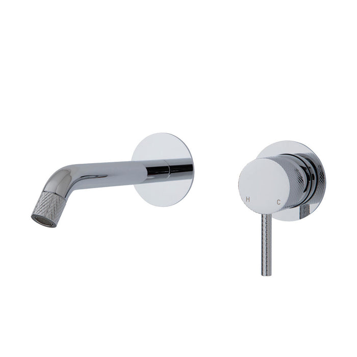 Axle Basin/Bath Wall Mixer With 160mm Outlet Round Plates Chrome