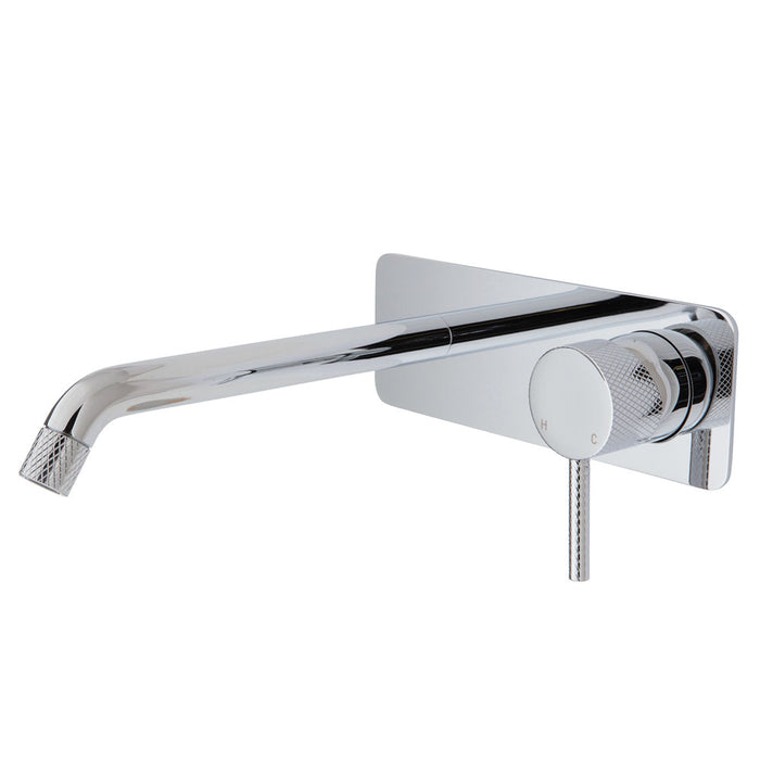 Axle Basin/Bath Wall Mixer With 200mm Outlet Soft Square Plate Chrome