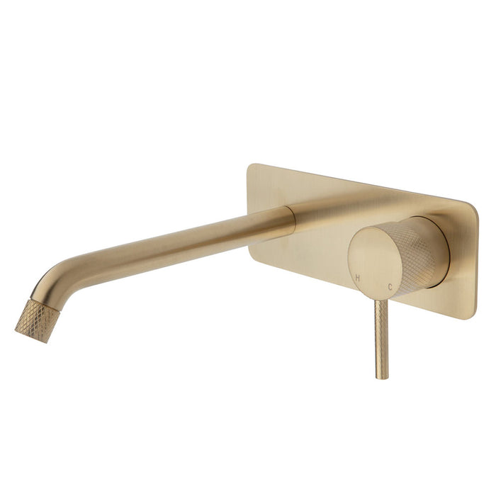Axle Basin/Bath Wall Mixer With 200mm Outlet Soft Square Plate, Urban Brass