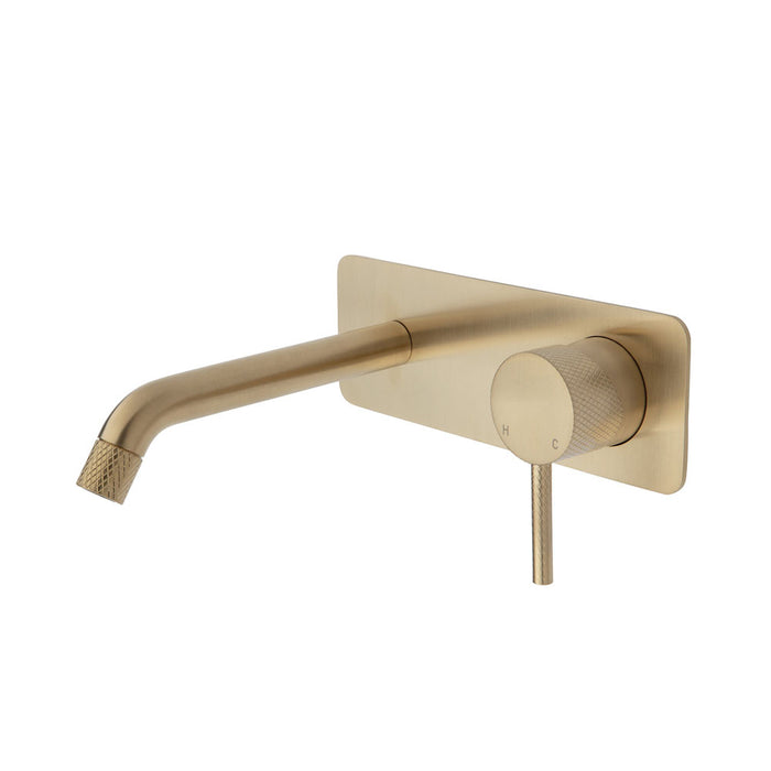 Axle Basin/Bath Wall Mixer With 160mm Outlet Soft Square Plate Urban Brass
