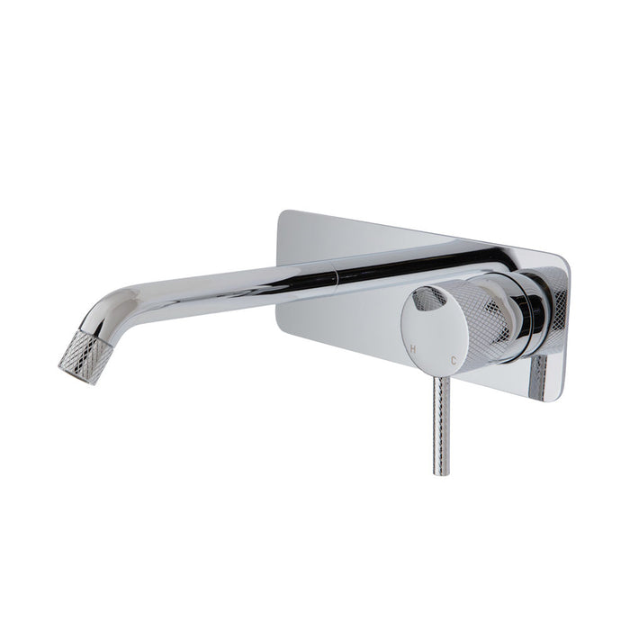 Axle Basin/Bath Wall Mixer With 160mm Outlet Soft Square Plate Chrome