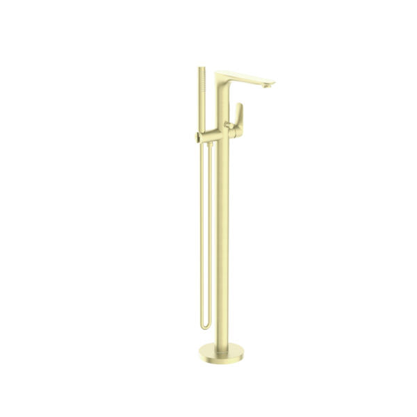 Bianca Floor Standing Bath Mixer With Hand Shower, Brushed Gold
