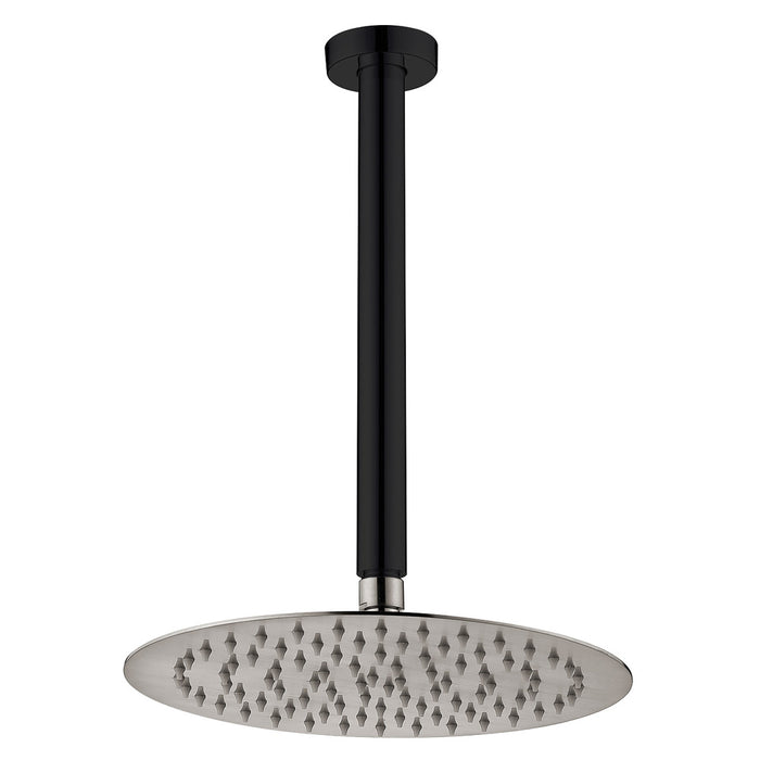 Kaya Shower Ceiling Dropper Set, Matte Black / Brushed Nickel