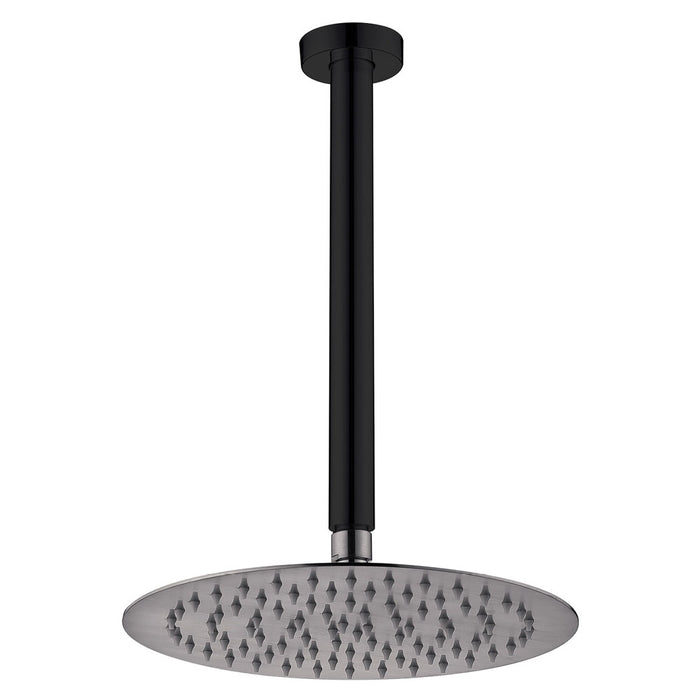 Kaya Shower Ceiling Dropper Set, Matte Black / Gun Metal