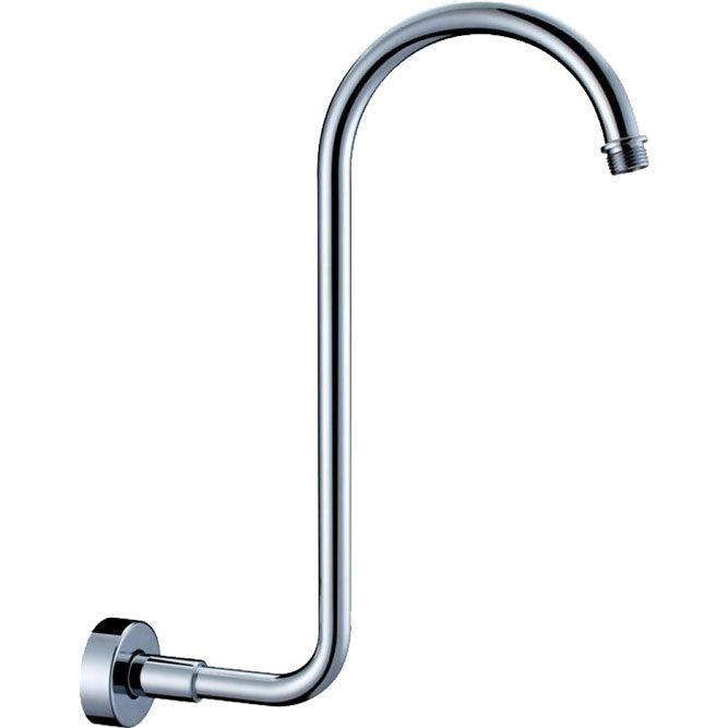 Round Fixed Swan-Neck Shower Arm, Chrome