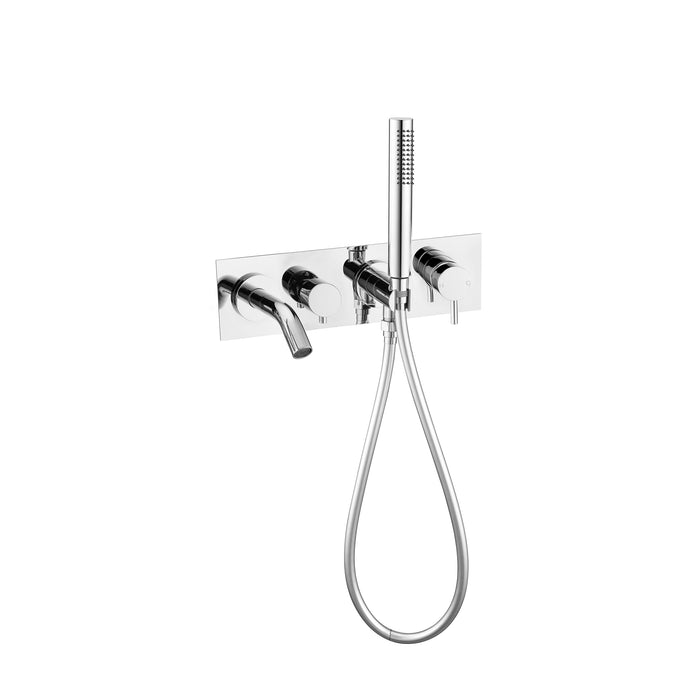 Mecca Wall Mount Bath Mixer With Handshower, Chrome