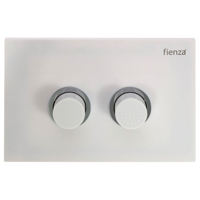 R&T Gloss White Round Raised Care Flush Buttons