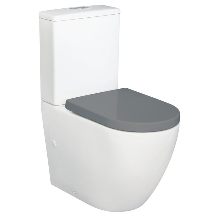 Alix Back-to-Wall Toilet Suite, Grey Seat