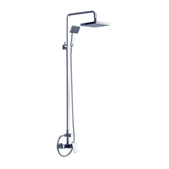 Vibe Square Twin Shower Set, with Shower Mixer, Chrome