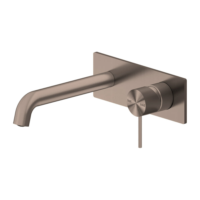 Mecca Wall Basin Mixer 160mm Spout, Brushed Bronze