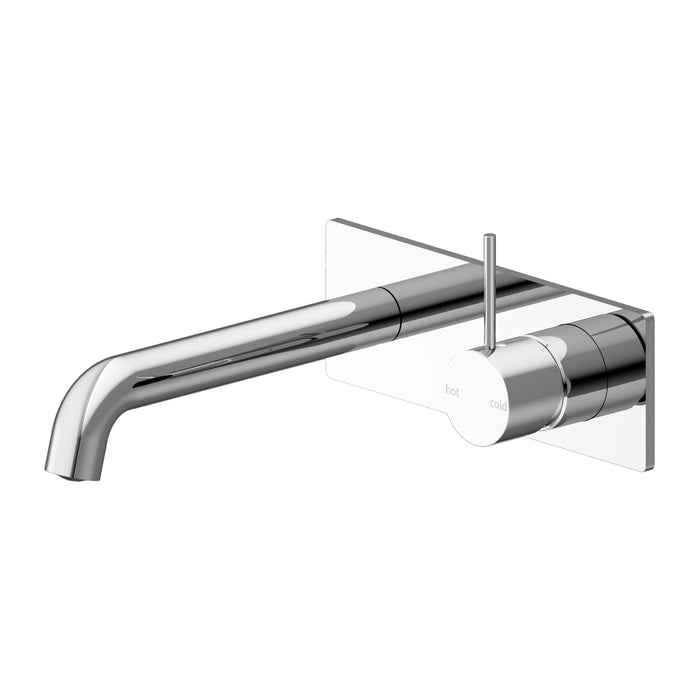 Mecca Wall Basin Mixer Handle Up 230mm Spout, Chrome