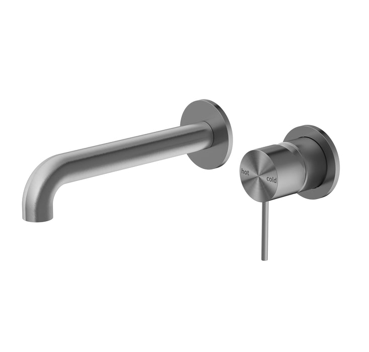 Mecca Wall Basin Mixer 230mm Spout, Gun Metal