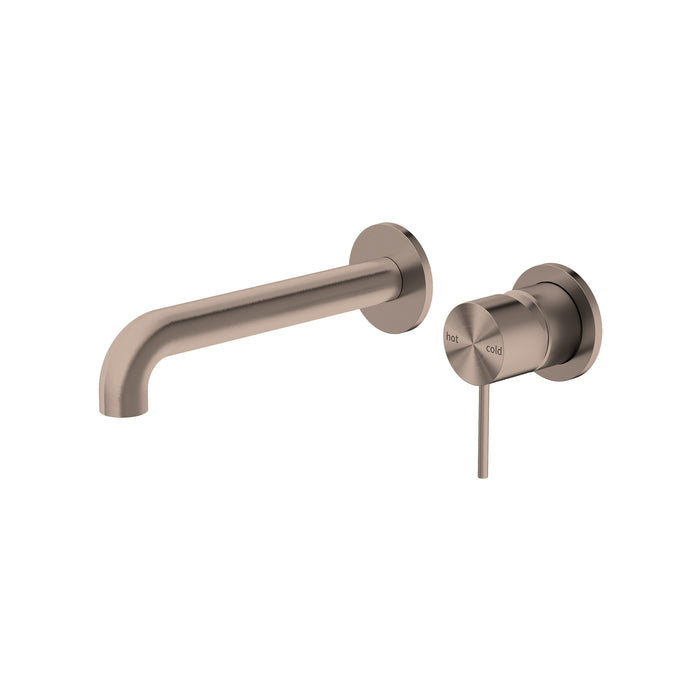 Mecca Wall Basin Mixer 185mm Spout, Brushed Bronze