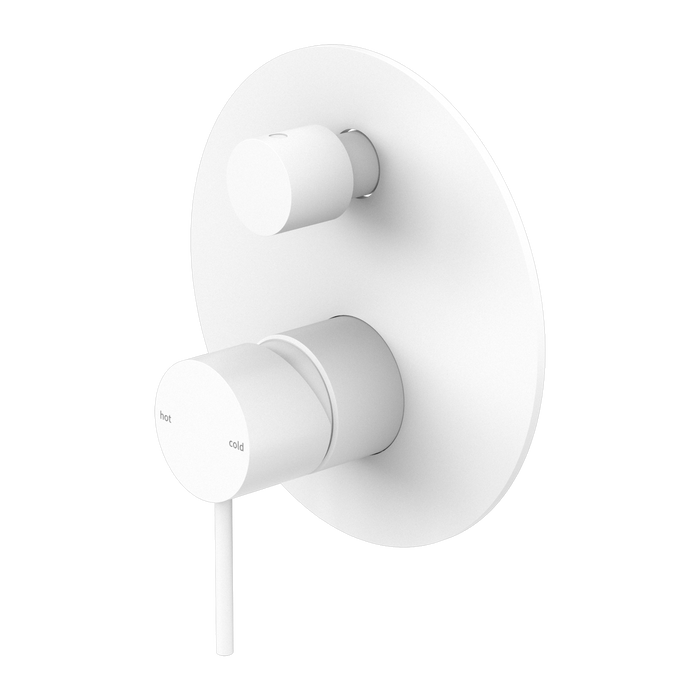 Mecca Shower Mixer With Diverter, Matte White