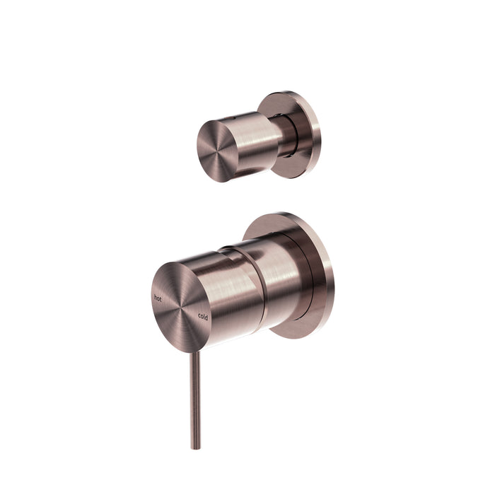 Mecca Shower Mixer With Diverter Separate Back Plate, Brushed Bronze