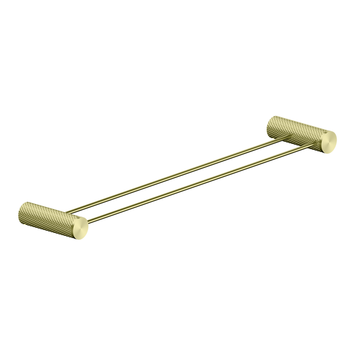 Opal Double Towel Rail 600mm, Brushed Gold
