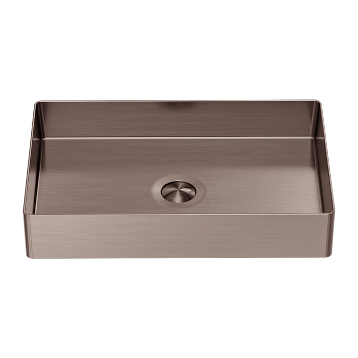 Rectangle Stainless Steel Basin, Brushed Bronze