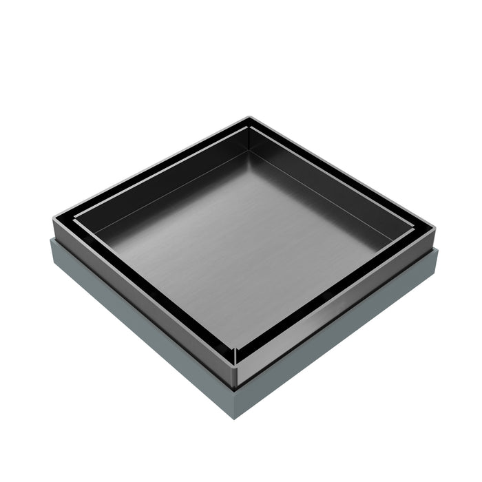 Tile Insert Floor Waste 100mm Outlet, Gun Metal