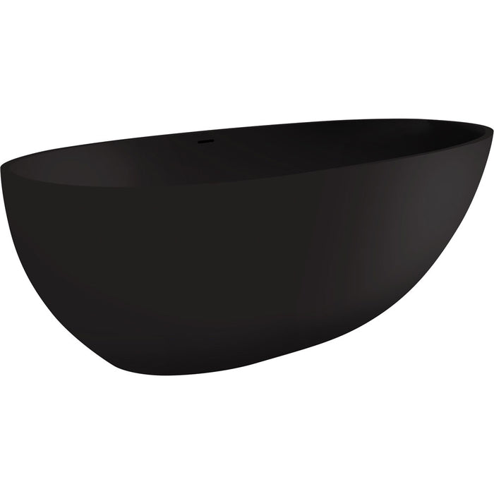 Bahama Matt Black Stone Bath 1700X880X560mm With Overflow