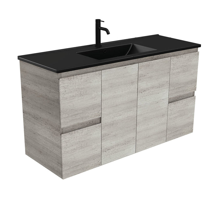 Dolce Matte Black Edge Industrial Wall-Hung Vanity