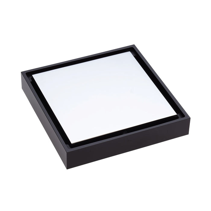 Square Tile 2-In-1 Floor Waste 80mm,  Chrome / Matte Black Mixed Finish