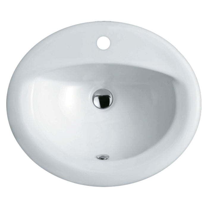 Crystal Fully-Inset Basin, 1 Tap Hole, Gloss White