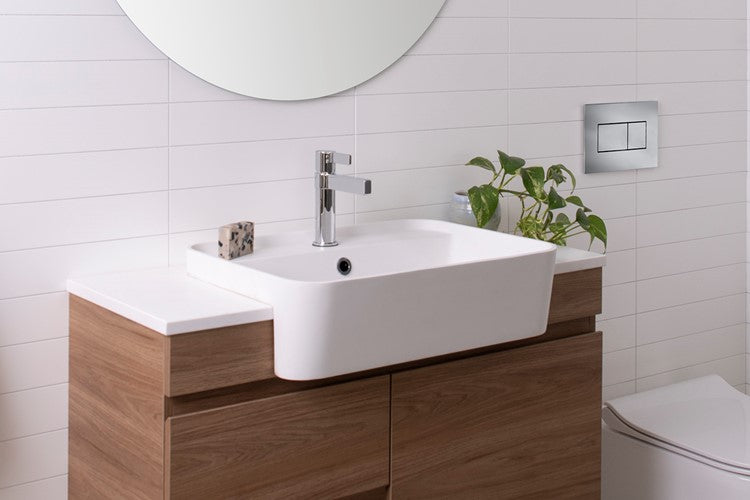 Miya 550 Semi-Recessed Basin, White Matte