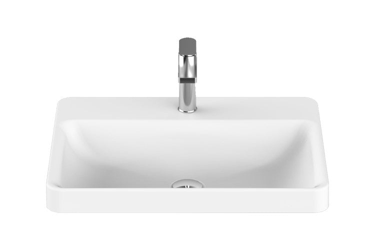 Courage Semi-Inset Basin, Matte White 550 x 430