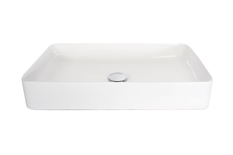 Lino Ceramic 610 x 350mm Above-Counter Basin, Gloss White